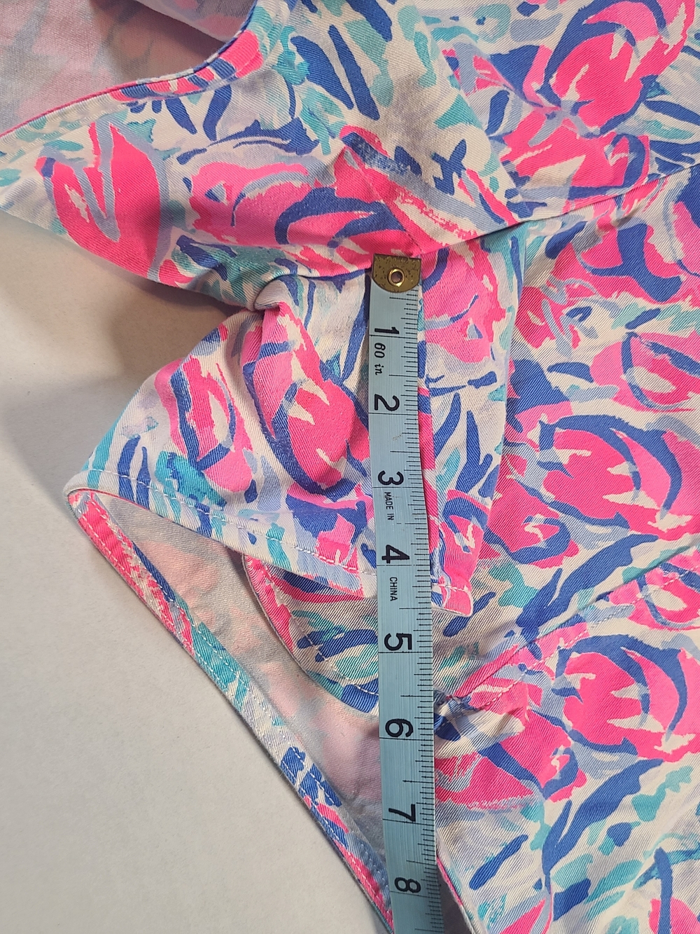 Lilly Pulitzer Womens Shorts Side Zip with Pink Blue Tropical SOLD - Picture 9 of 14